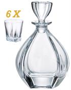 Crystal Decanter Laguna with 6 whiskey glasses from Bohemia